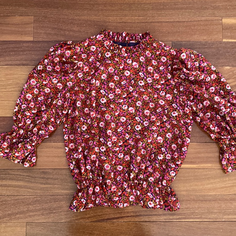 Ann Taylor Fall Floral Blouse Size XS